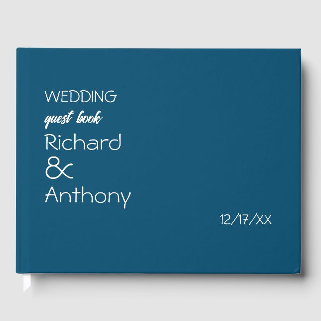 Simply Modern, Trendy Wedding Guest Book (Front)