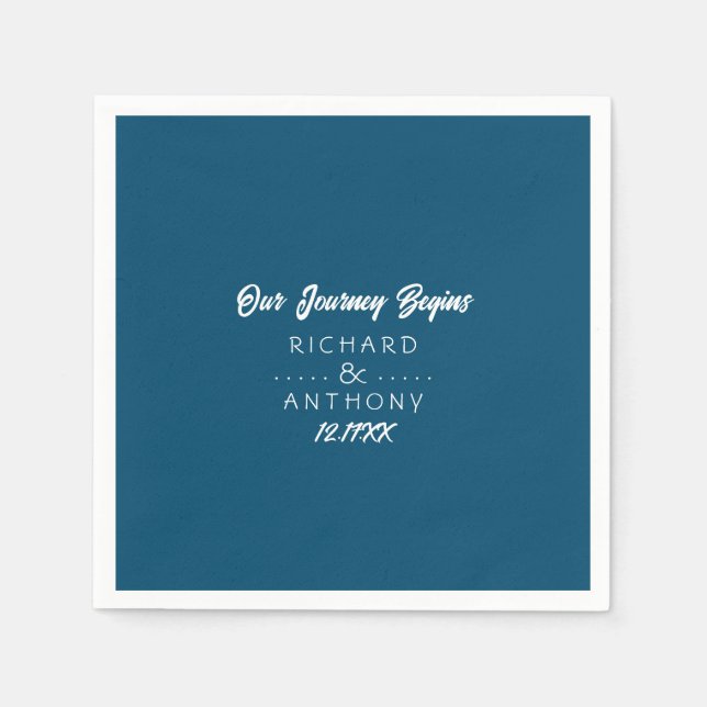 Simply Modern, Trendy Wedding Napkin (Front)