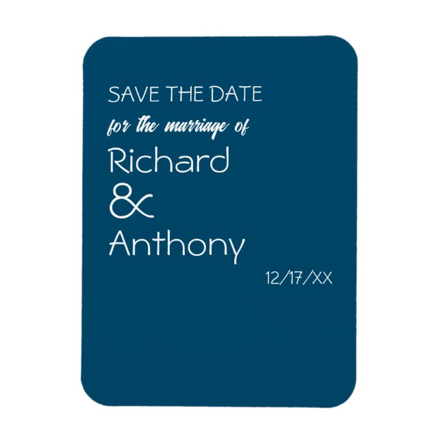 Simply Modern, Trendy Wedding Save the Date Magnet (Vertical)