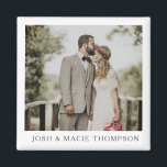 Simply Modern  Wedding Photo Card Magnet<br><div class="desc">This wedding magnet is perfect for showcasing your favourite wedding photos.  The front has a large opening for your main photo and options to personalise with your names.</div>