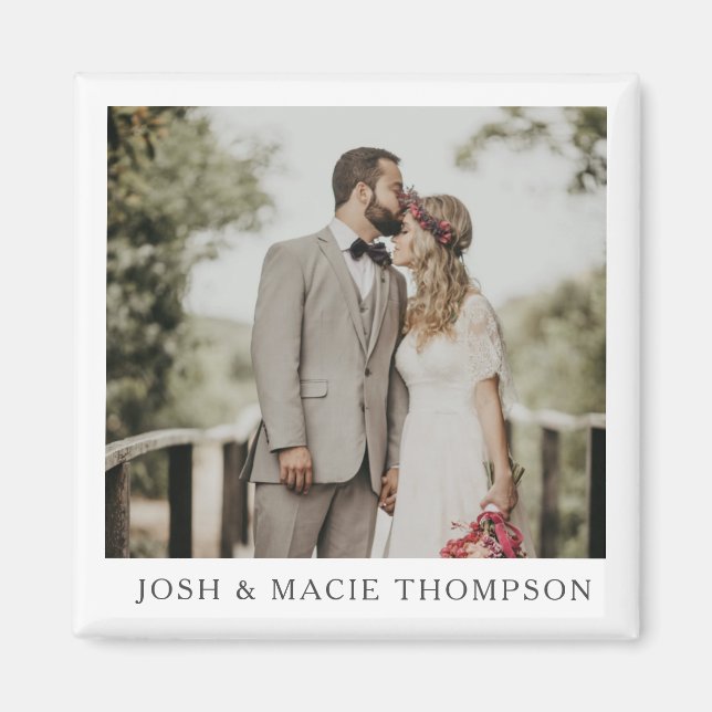 Simply Modern  Wedding Photo Card Magnet (Front)
