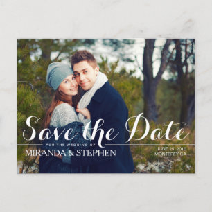 Simply Modern Wedding Save the Date Photo Postcard