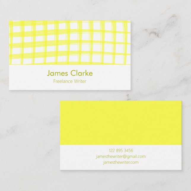 Simply Modern Yellow Lattice Design Business Card (Front/Back)