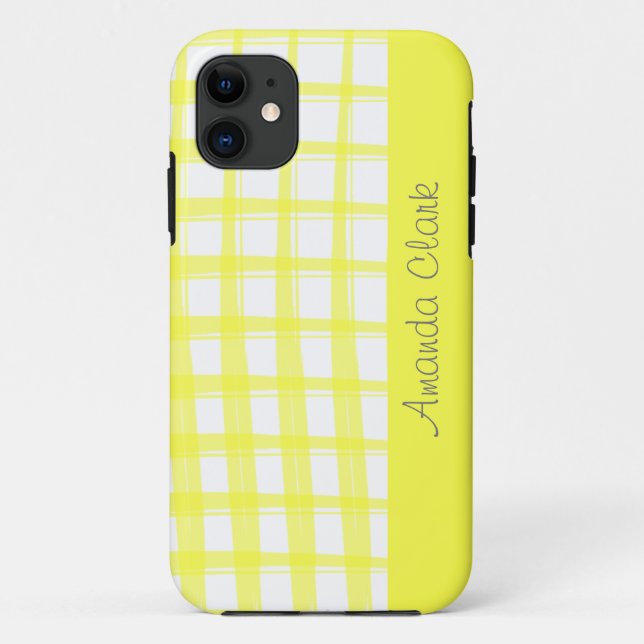 Simply Modern Yellow Lattice Design Case-Mate iPhone Case (Back)