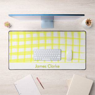 Simply Modern Yellow Lattice Design Desk Mat