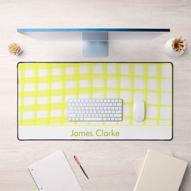 Simply Modern Yellow Lattice Design Desk Mat (Office 1)
