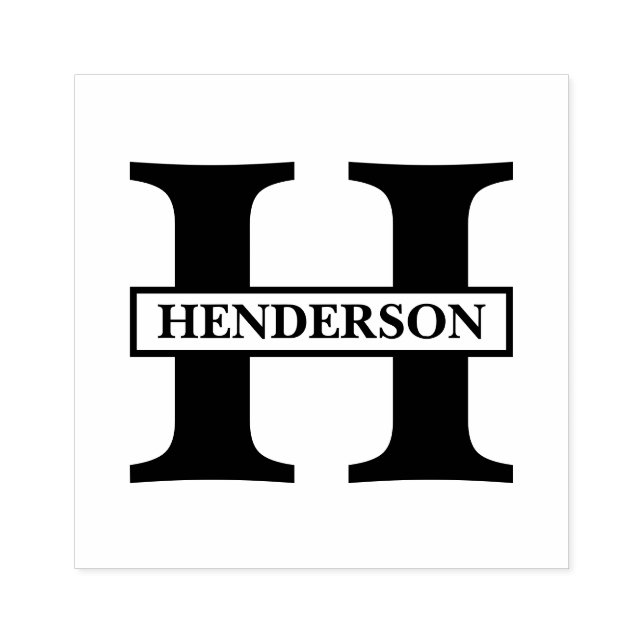Simply Monogram Name Rubber Stamp (Imprint)