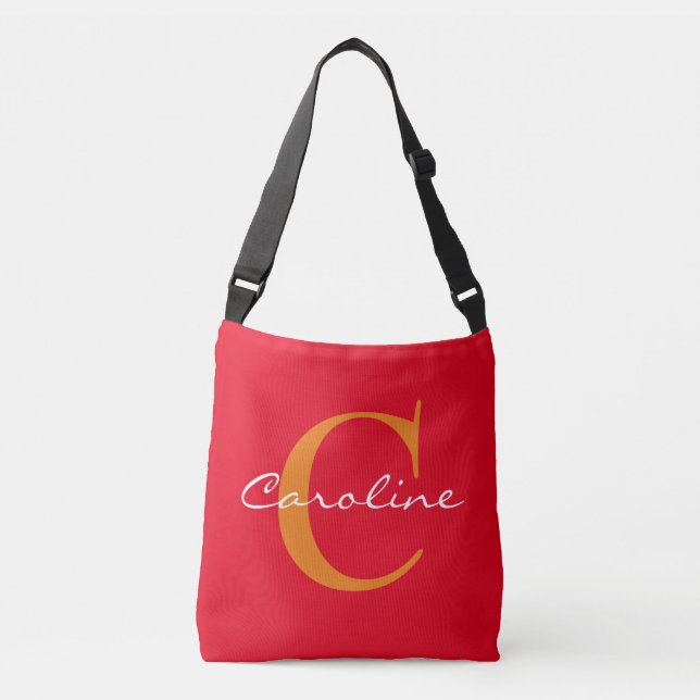 Simply Monograms & Names + your backgr. & ideas Crossbody Bag (Front)
