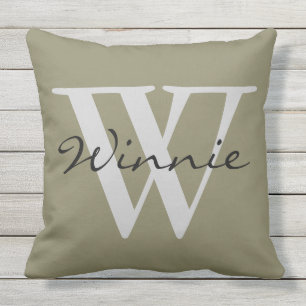 Simply Monograms & Names + your backgr. & ideas Outdoor Cushion