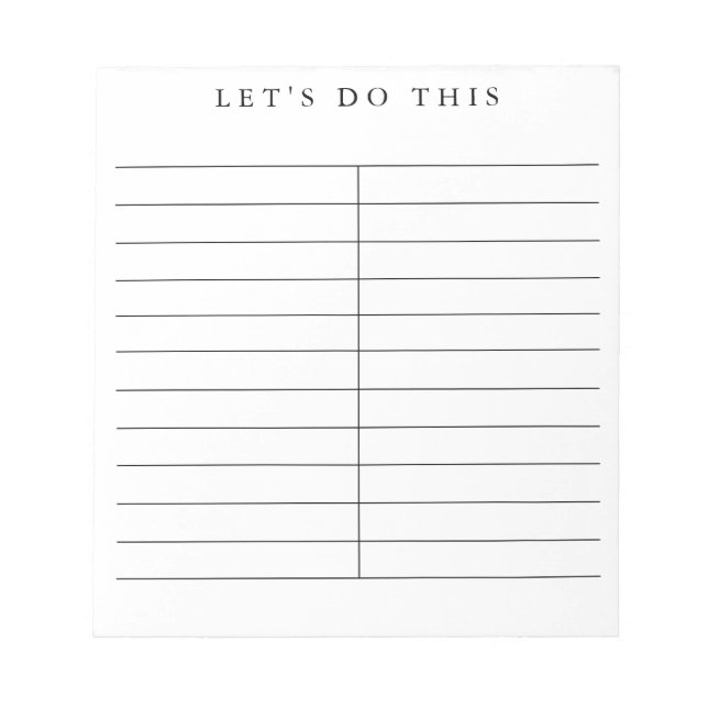 Simply Motivated personalised list notepad (Front)