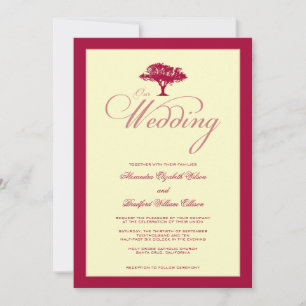 Simply Nature Red Tree Formal Wedding Invitation