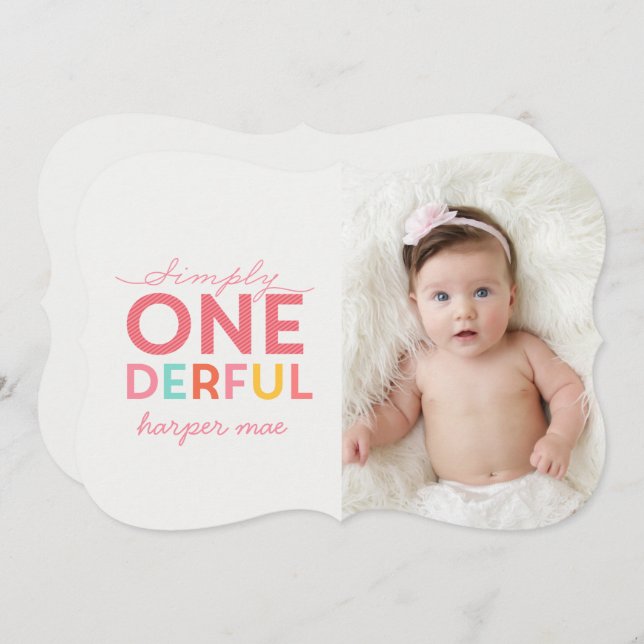 SIMPLY ONEDERFUL WONDERFUL INVITATION (Front/Back)