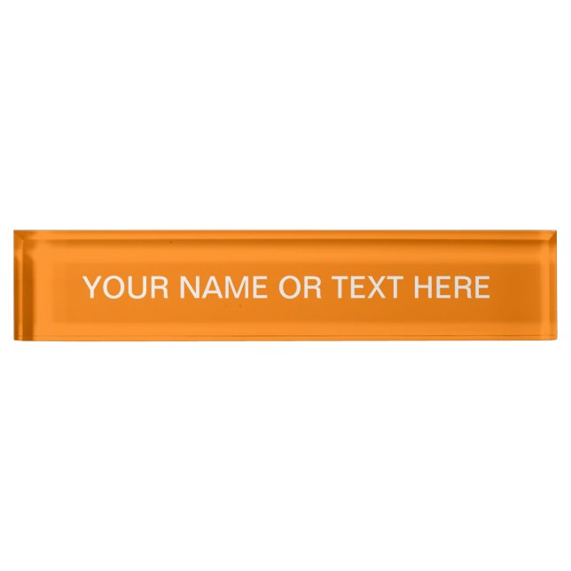Simply Orange Solid Colour Nameplate (Front)