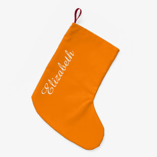 Simply Orange Solid Colour Small Christmas Stocking