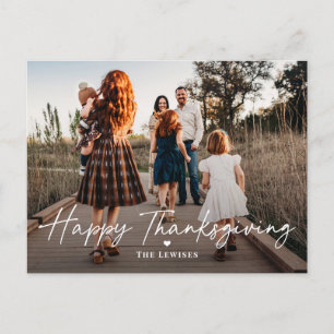 Simply Penned Thanksgiving Photo Card Postcard