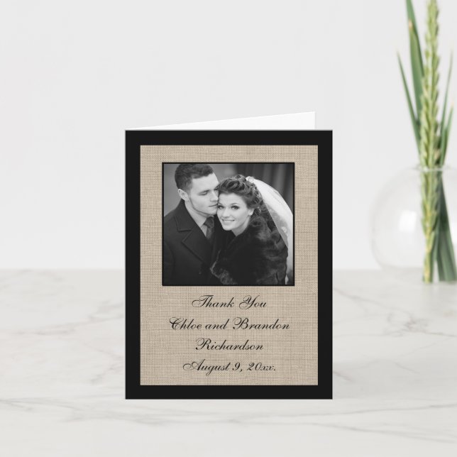 Simply Perfect Burlap Thank You Card (Front)