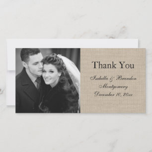 Simply Perfect Burlap Thank You Photo Card