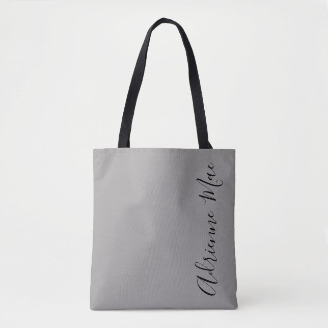 Simply Personalised Grey + Black Tote Bag (Front)