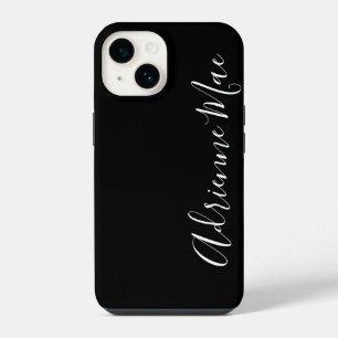 Simply Personalised Modern Script Black iPhone 14 Case