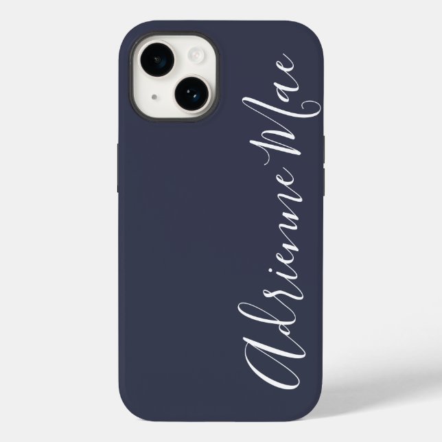 Simply Personalised Navy Blue Case-Mate iPhone Case (Back)