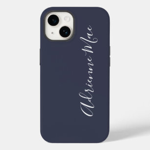 Simply Personalised Navy Blue iPhone 14 Case