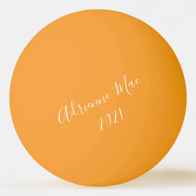 Simply Personalised Neon Orange Ping Pong Ball (Front)