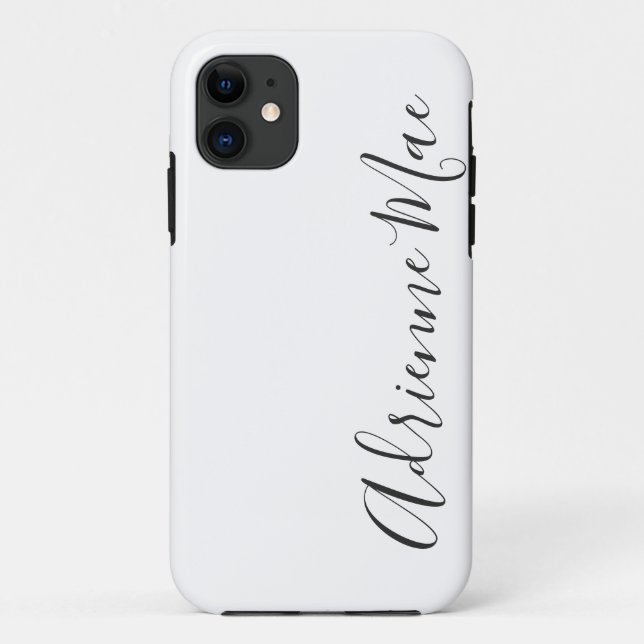 Simply Personalised White & Charcoal Case-Mate iPhone Case (Back)