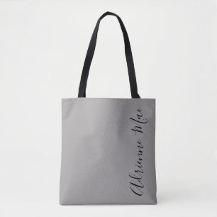Simply Personalized Gray + Black Tote Bag