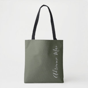 Simply Personalized Olive Green Tote Bag
