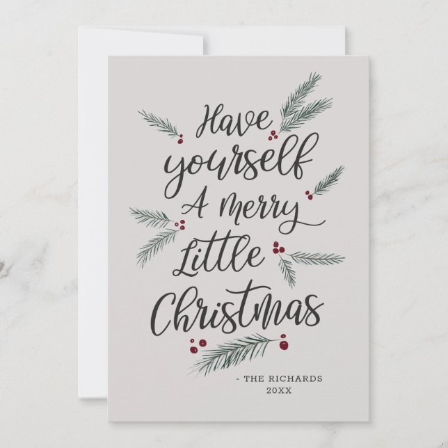 Simply Pine Have Yourself a Merry Little Christmas Holiday Card (Front)