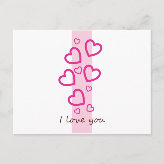 SImply Pink I Love You Postcard (Front)