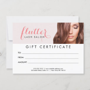 Simply Pink Lash Salon Photo Gift Certificate