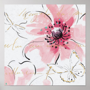 Simply Pink Watercolor Floral Poster
