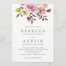 Simply Pretty Floral Wedding Invitation