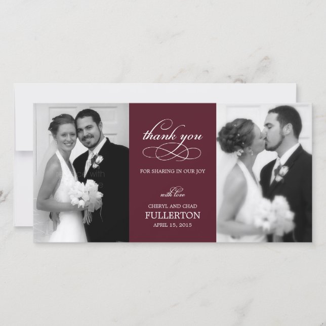 Simply Pretty Wedding Thank You Photo Cards (Front)