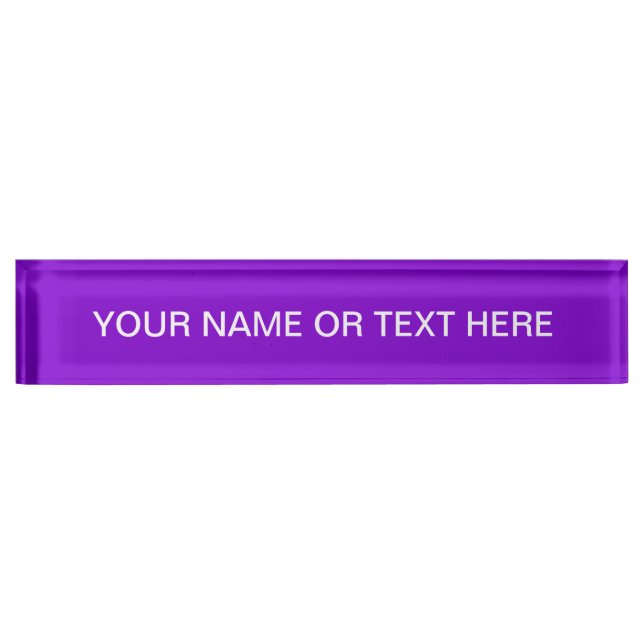 Simply Purple Solid Colour Nameplate (Front)