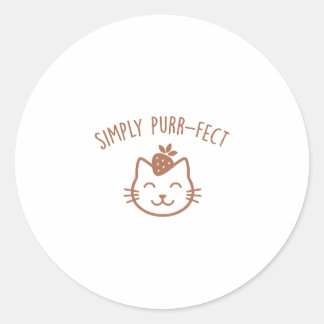 Simply Purr-fect Strawberry Cat Sticker