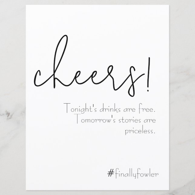 Simply Quaint Open Bar Sign (Front)