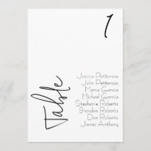 Simply Quaint Seating Chart Cards