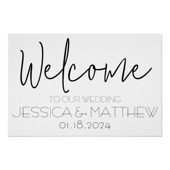 Simply Quaint Wedding Welcome Sign (Front)