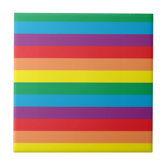 Simply Rainbow Pattern Ceramic Tile (Front)