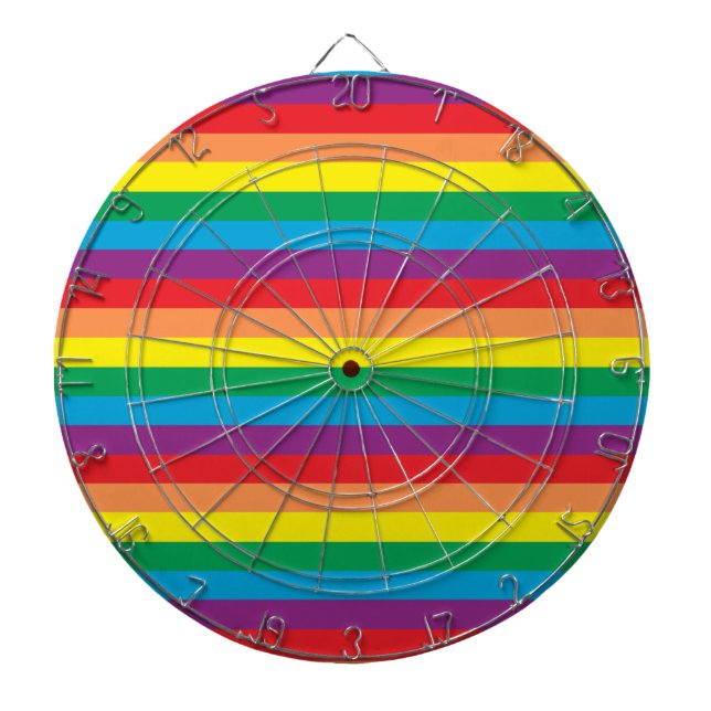 Simply Rainbow Pattern Dartboard (Front)