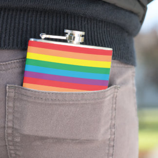 Simply Rainbow Pattern Hip Flask