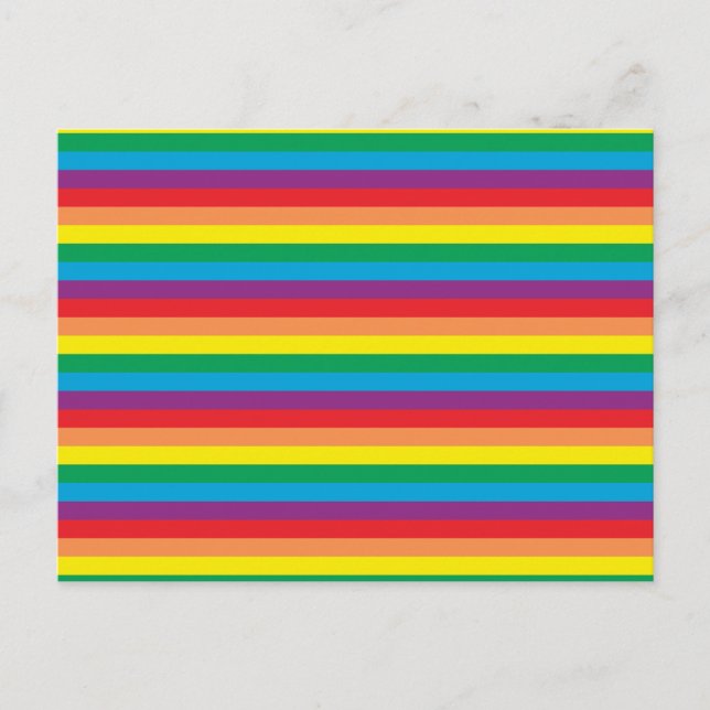 Simply Rainbow Pattern Holiday Postcard (Front)