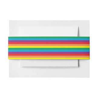 Simply Rainbow Pattern Invitation Belly Band