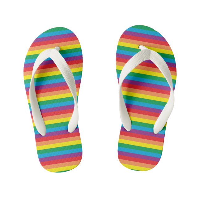 Simply Rainbow Pattern Kid's Thongs (Footbed)