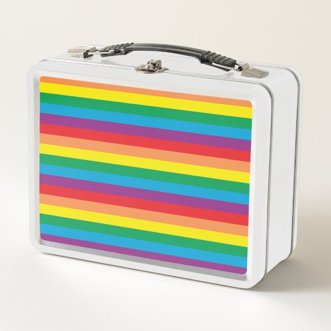 Simply Rainbow Pattern Metal Lunch Box (Front)
