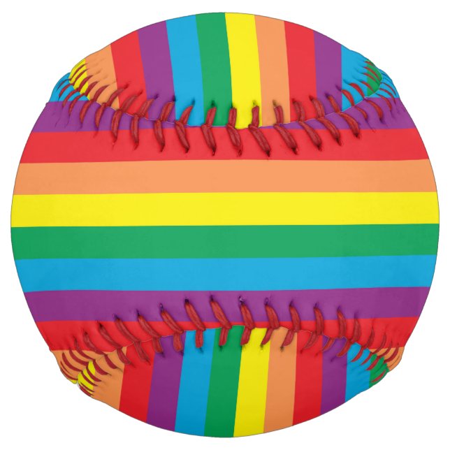 Simply Rainbow Pattern Softball (Front)