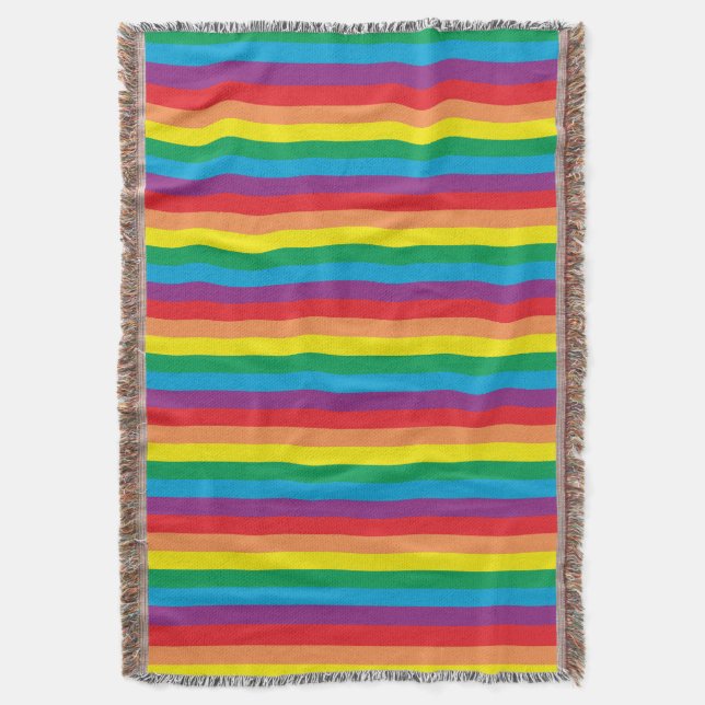 Simply Rainbow Pattern Throw Blanket (Front Vertical)
