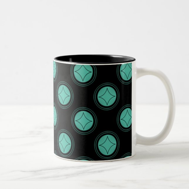 Simply Riveting Mug, Turquoise Two-Tone Coffee Mug (Right)